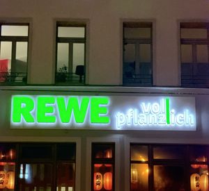 Street sign.  at REWE Voll Pflanzlich in Berlin