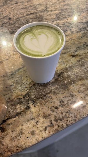 Vegan oat milk matcha latte to perfection 🍵  at Swallow - Specialty Coffee & Houseplants in Alicante