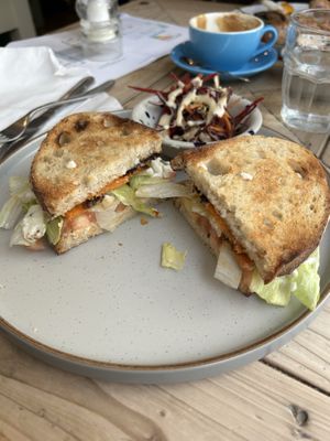 Vegan BLT with sweet potato ‘bacon'  at Maeve's Tea Room in Woodbridge