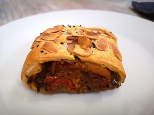 Vegan Sausage Roll at Maeve's Tea Room in Woodbridge