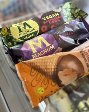 Ready wrapped Magnums   at Lex's Cafe in Hove