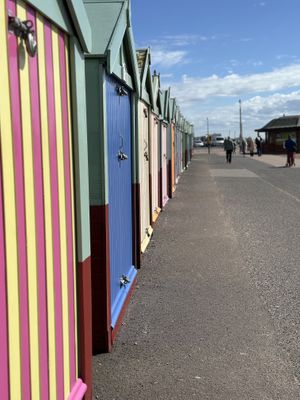 The obligatory Hove beach huts photo!  at Lex's Cafe in Hove