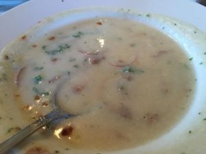Potato soup at Trinity Hall in Dallas