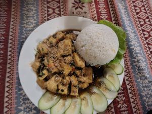 Chilli tofu at Trang An Skyline Restaurant in Ninh Binh