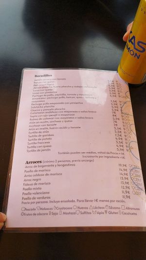 Menu 2 at Bar Cafetería Parque de los Fueros de Teruel in Teruel