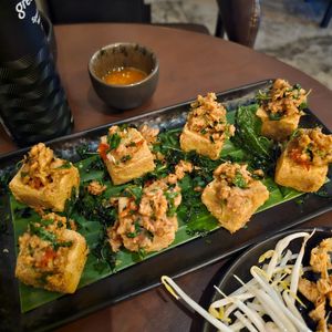 Mince stuffed tofu at Mercy Republic in Bangkok