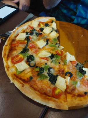 Veggie pizza at Mercy Republic in Bangkok