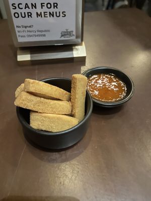 Fried tofu sticks  at Mercy Republic in Bangkok