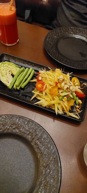 Papaya salad (spicy!) at Mercy Republic in Bangkok