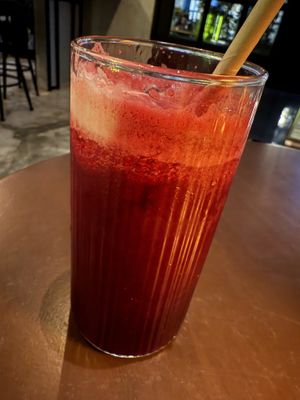 Beetroot, pineapple and passion fruit juice   at Mercy Republic in Bangkok