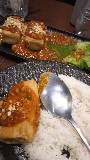 Homemade Tofu with Peanut-Chilli sauce at Mercy Republic in Bangkok