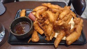 Curry-batter Banana Flowers at Mercy Republic in Bangkok