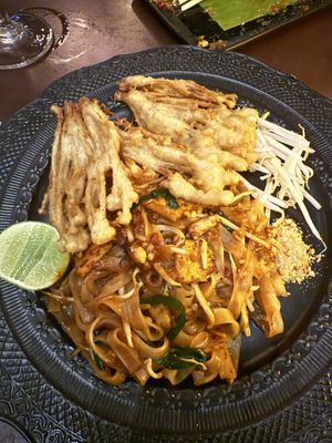 Pad thai with enoki tempura  at Mercy Republic in Bangkok