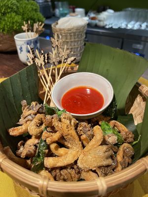 Chau Thanh salt roasted mushroom  at Dana Vegan House in Hanoi