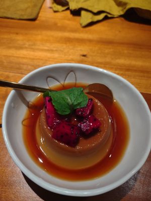 Pumpkin flan at Dana Vegan House in Hanoi