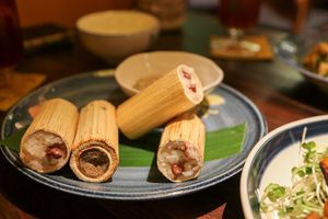 rice tubes at Dana Vegan House in Hanoi