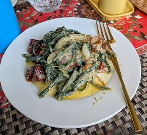 Vegan dish with asparagus at Forest Boutique in Thimphu