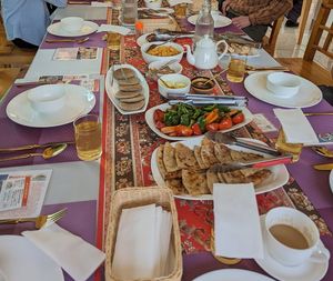 Breakfast table at Forest Boutique in Thimphu