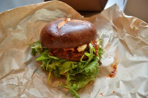 Beastmode burger at The Cinnamon Snail in New York City