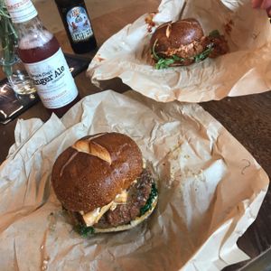 the Sage and the beast mode burgers (10/10)  at The Cinnamon Snail in New York City