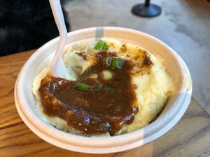 mashed potatoes w/ mushroom gravy  at The Cinnamon Snail in New York City