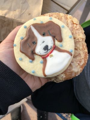 Beagle Cookie PB donut for Charity  at The Cinnamon Snail in New York City