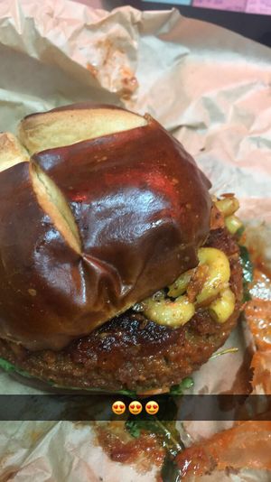 Beast mode burger at The Cinnamon Snail in New York City