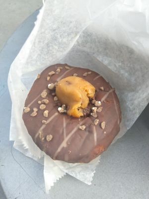 Chocolate and peanut butter donut at The Cinnamon Snail in New York City