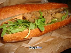 bourbon seitan sandwich at The Cinnamon Snail in New York City