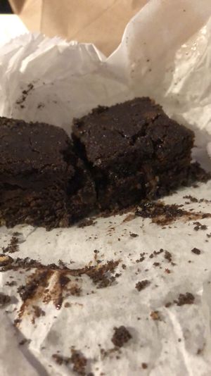 Peanut butter cheesecake brownie at The Cinnamon Snail in New York City