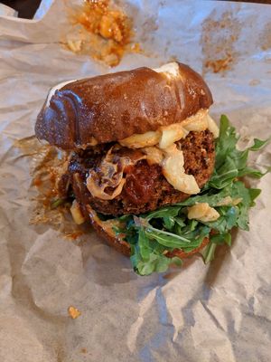 burger at The Cinnamon Snail in New York City
