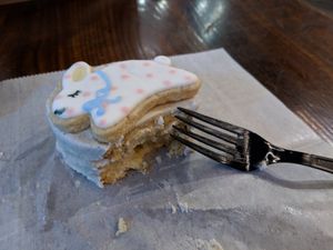 a cheezy cute eastern bunny cake at The Cinnamon Snail in New York City