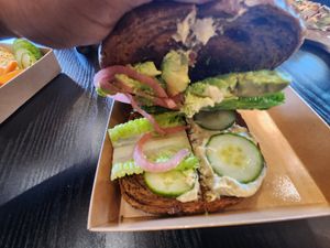 Tree hugger veggie sandwich (omit the pesto) - 1st visit at Brick & Bread in Broken Bow