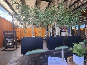 Restaurant has patio and inside seating at Brick & Bread in Broken Bow
