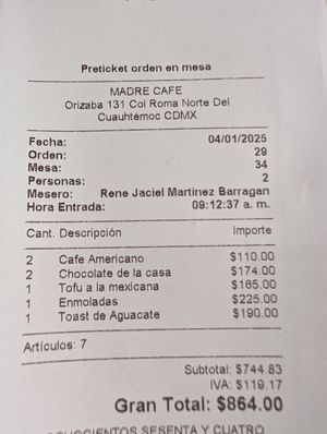  at Madre Café in Mexico City