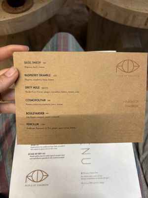 Cocktails menu   at People Of Tomorrow in New Delhi