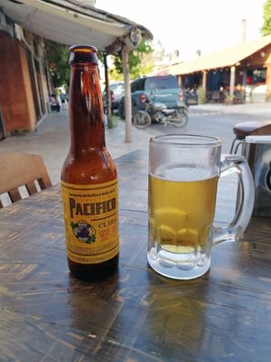 Cool beer while eating and people watching! at Mem al Mare in Cancun