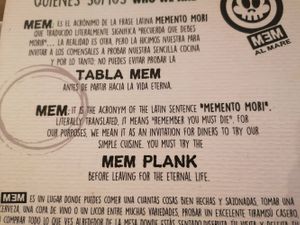 Mem - the logo explained at Mem al Mare in Cancun