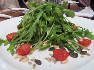 rocket leaves salad (vegan) at Restaurant Café Kostbar in Saarbrucken
