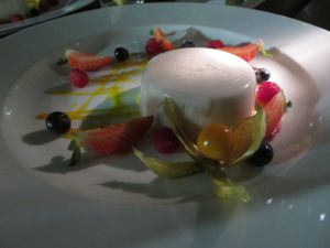 Panna Cotta (vegan) at Restaurant Café Kostbar in Saarbrucken