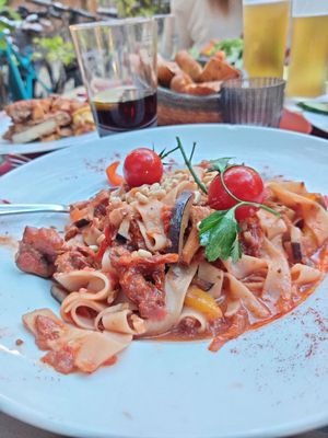 Vegan pasta at Restaurant Café Kostbar in Saarbrucken