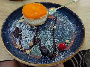 Mango cheesecake at Restaurant Café Kostbar in Saarbrucken