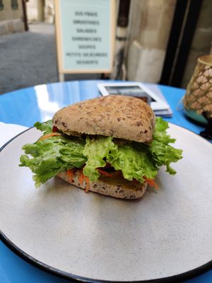 Tofu sandwich at Bio Fred in Geneva