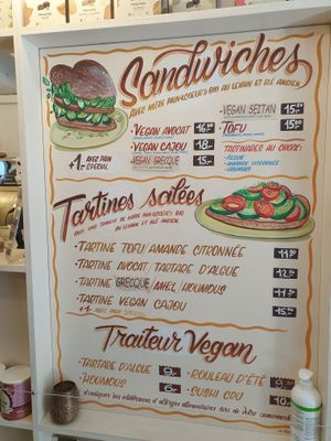 Menu at Bio Fred in Geneva