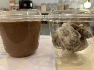 Chocolate Mousse and date treat at Bio Fred in Geneva