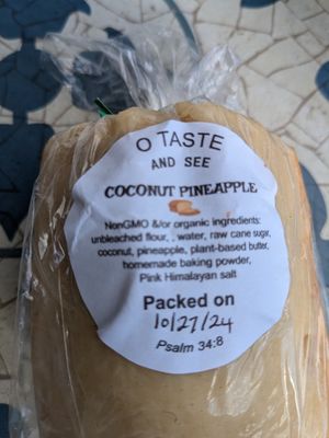 Coconut pineapple bread at O Taste and See in Wytheville