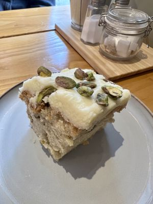 Pistachio cake   at Jessie's  in Pitlochry