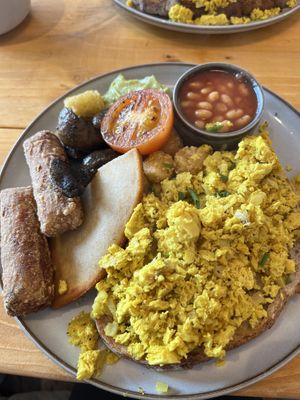 Vegan breakfast plate  at Jessie's  in Pitlochry