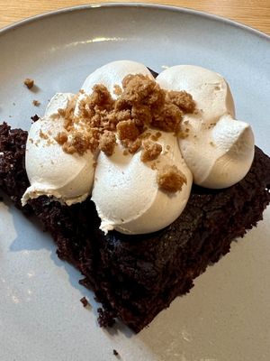 Salted caramel chocolate cake (not good)   at Jessie's  in Pitlochry