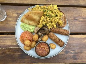 Vegan breakfastt  at Jessie's  in Pitlochry